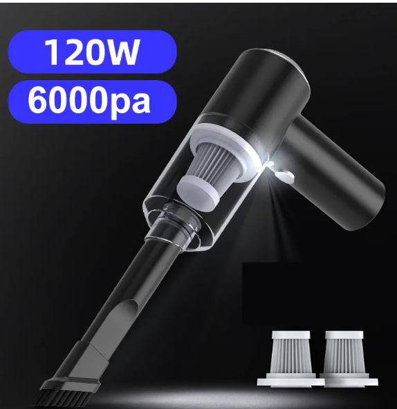 Aspiradora de Coche Inalámbrica 120W — Portátil y Potente