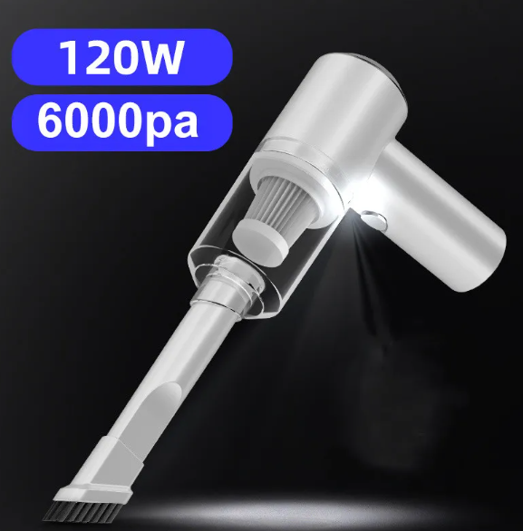 Aspiradora de Coche Inalámbrica 120W — Portátil y Potente