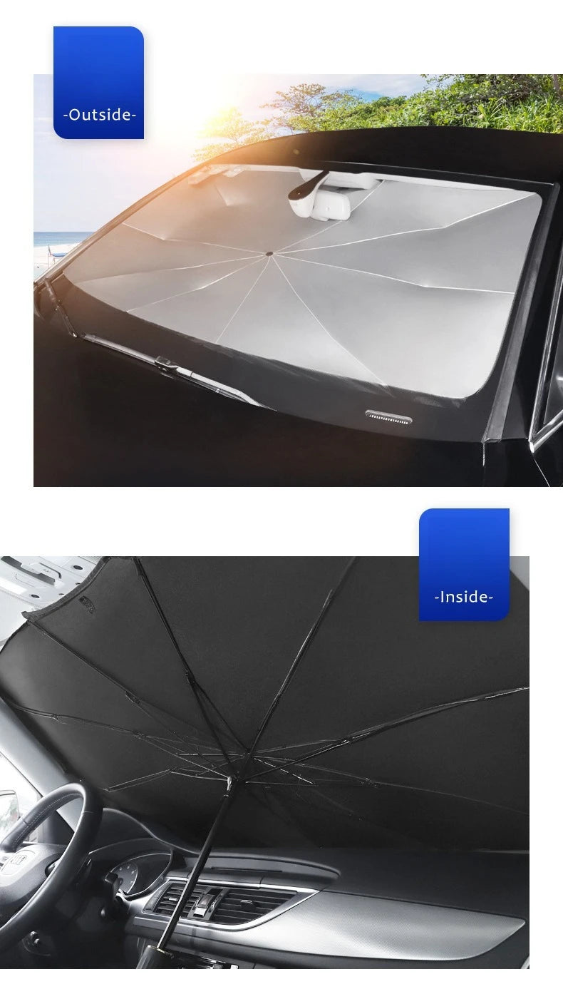 Detalle de la superficie reflectante del parasol para coche
